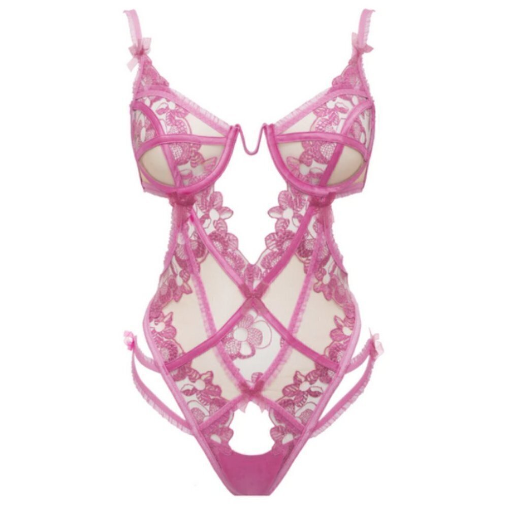 💕FOR LOVE AND LEMONS💕 Grace Bodysuit ~ Mauve Lace Medium M NWT - Picture 8 of 13